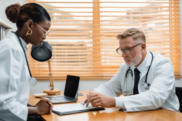 Doctor's office scene featuring a gentle, supportive atmosphere for Failure to Recognize Sepsis in ER