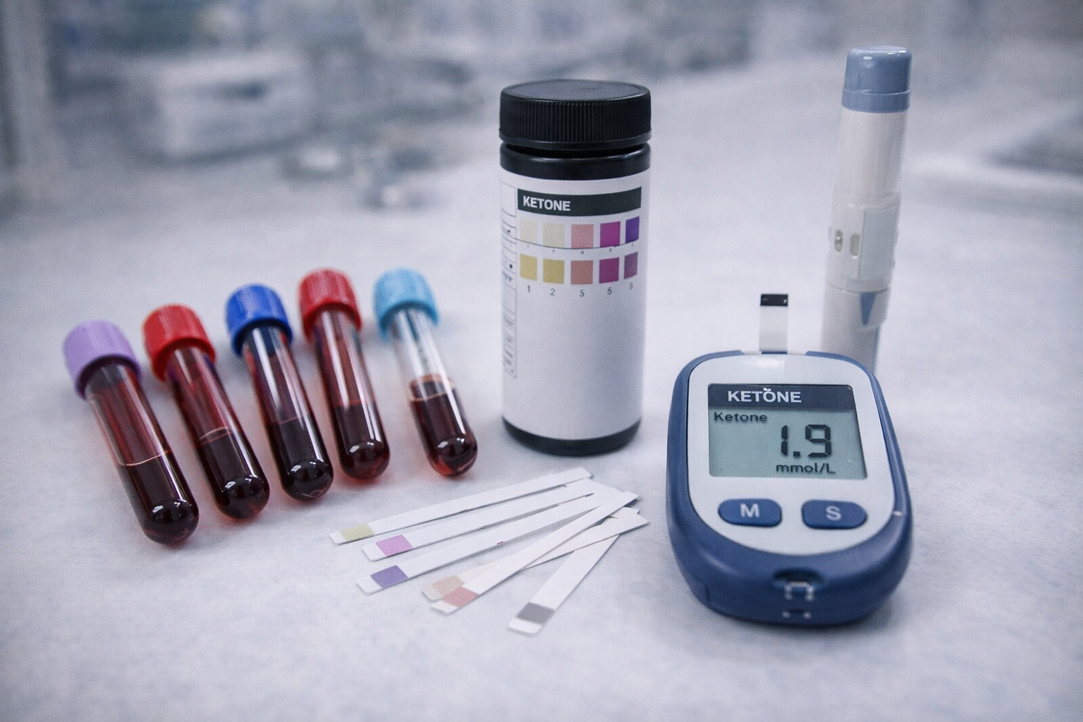 Medical testing equipment in lab setting