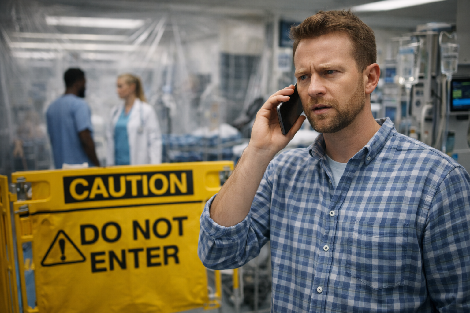 patient on phone reporting hospital safety issue