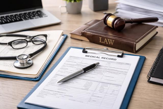 Georgia medical malpractice attorney reviewing patient records and clinical protocols