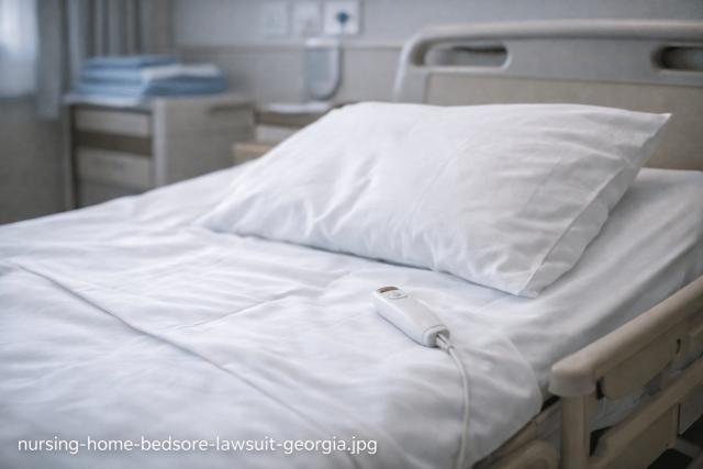 Empty nursing home bed in Georgia